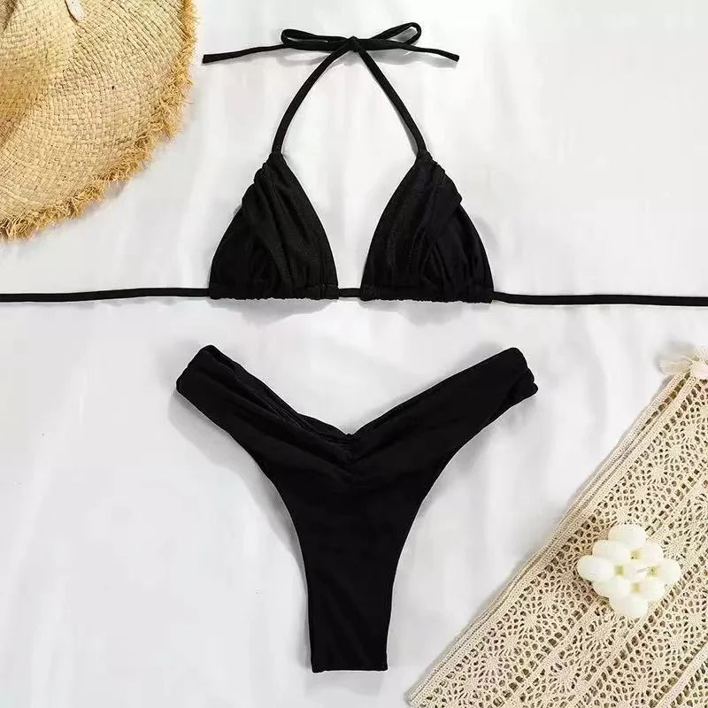 Verleidelijke micro bikini's 2023 - Halter braziliaanse bikini set voor vrouwen - Gestreept badpak - Bivakshop