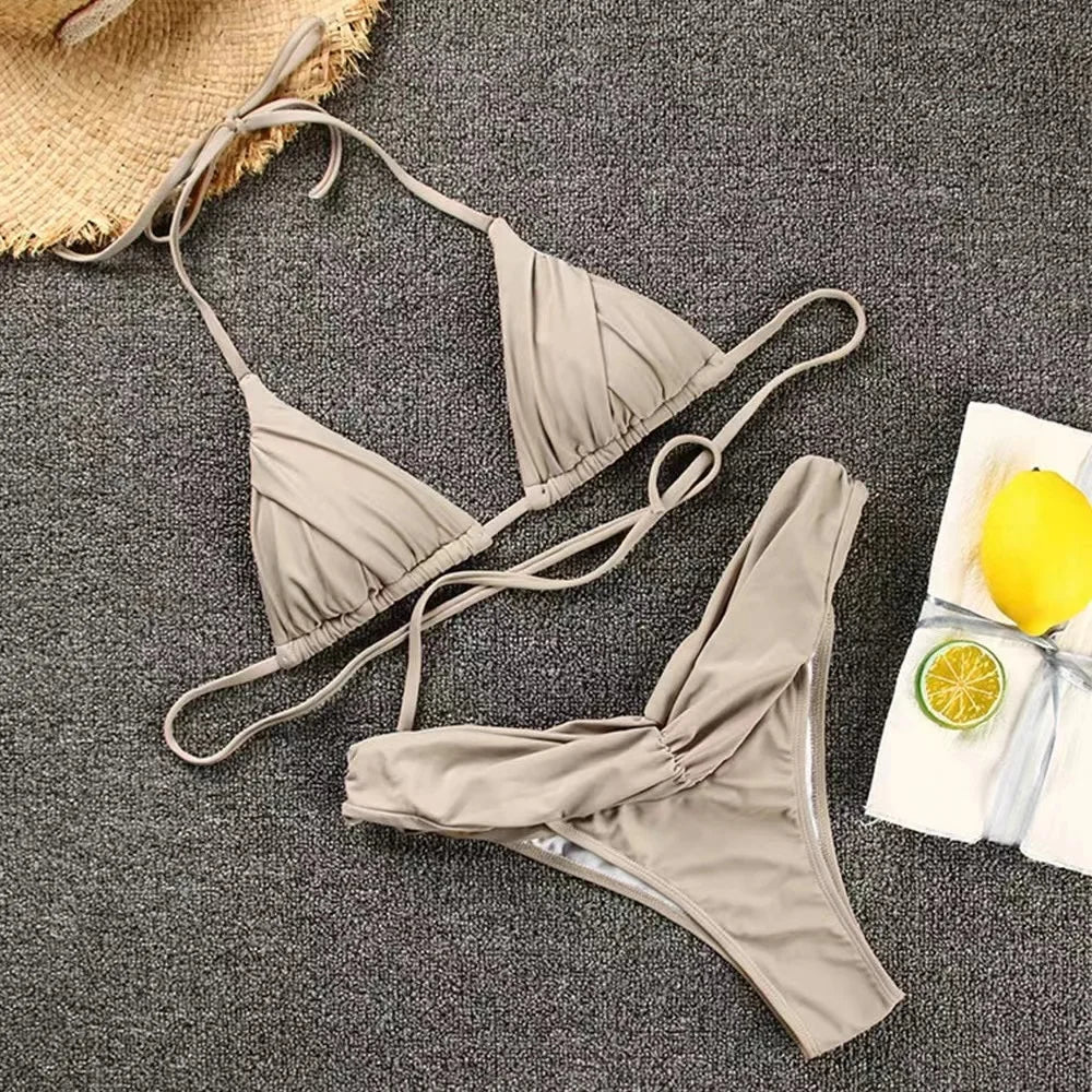 Verleidelijke micro bikini's 2023 - Halter braziliaanse bikini set voor vrouwen - Gestreept badpak - Bivakshop