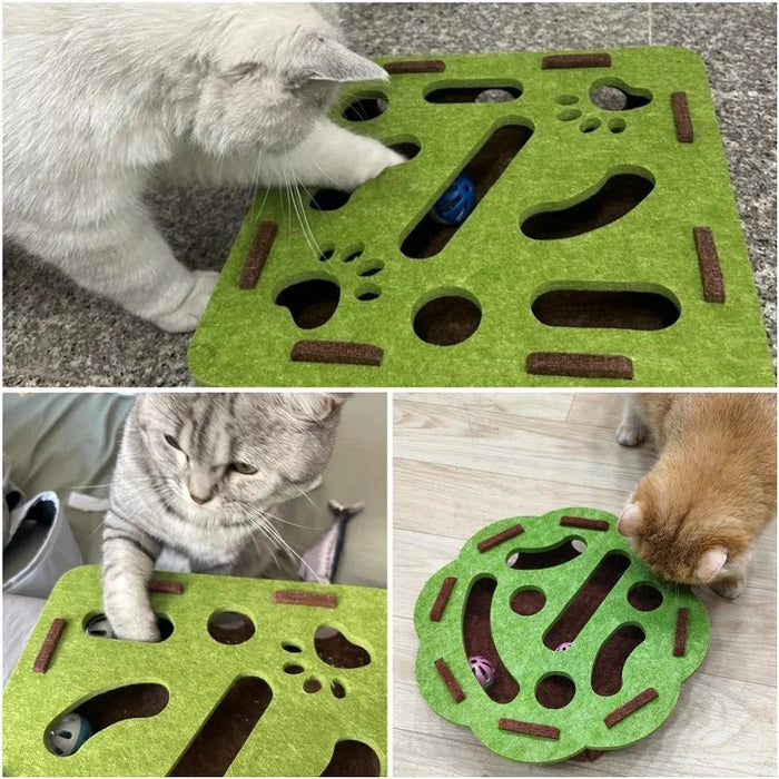 Vilten Puzzeldoos voor Katten – Interactief Doolhof met Speelbal - Bivakshop
