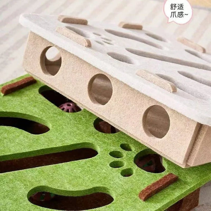 Vilten Puzzeldoos voor Katten – Interactief Doolhof met Speelbal - Bivakshop