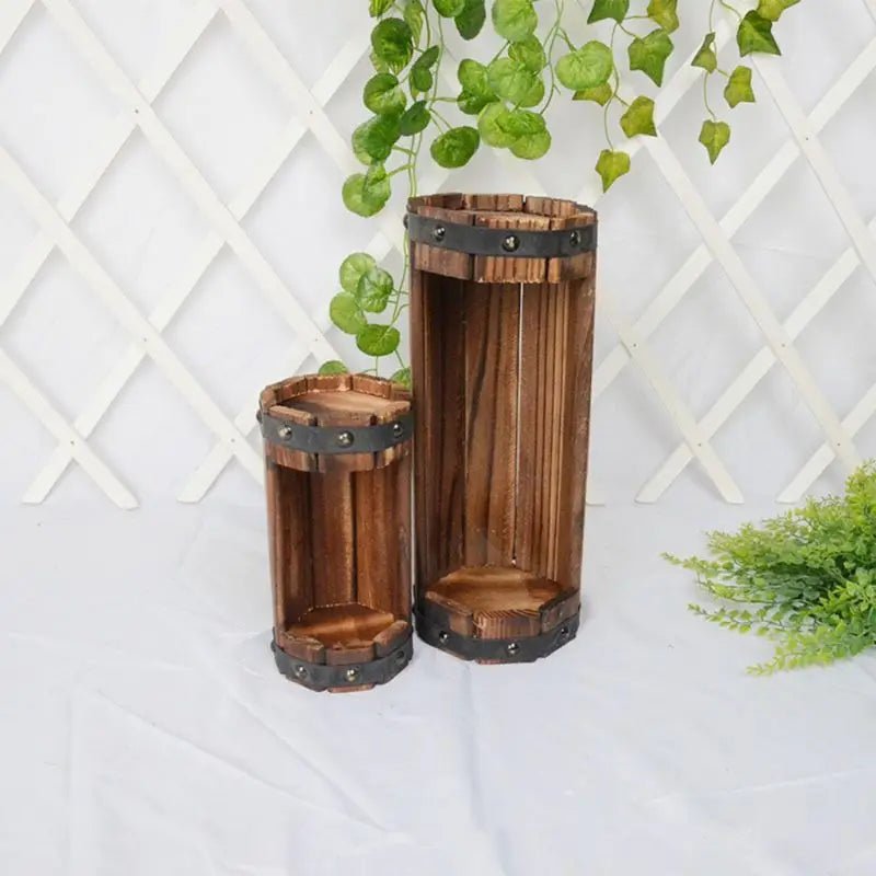 Vintage houten plantenbak - Natuurlijke decoratie voor binnen en buiten - Bivakshop