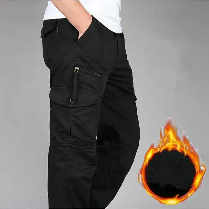 Warme camouflage cargobroek voor heren – Dubbel gevoerd met fleece, winterproof & casual outdoorstijl - Bivakshop