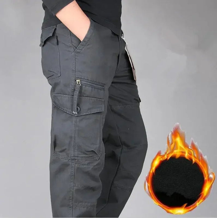 Warme camouflage cargobroek voor heren – Dubbel gevoerd met fleece, winterproof & casual outdoorstijl - Bivakshop