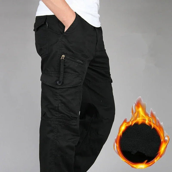 Warme camouflage cargobroek voor heren – Dubbel gevoerd met fleece, winterproof & casual outdoorstijl - Bivakshop