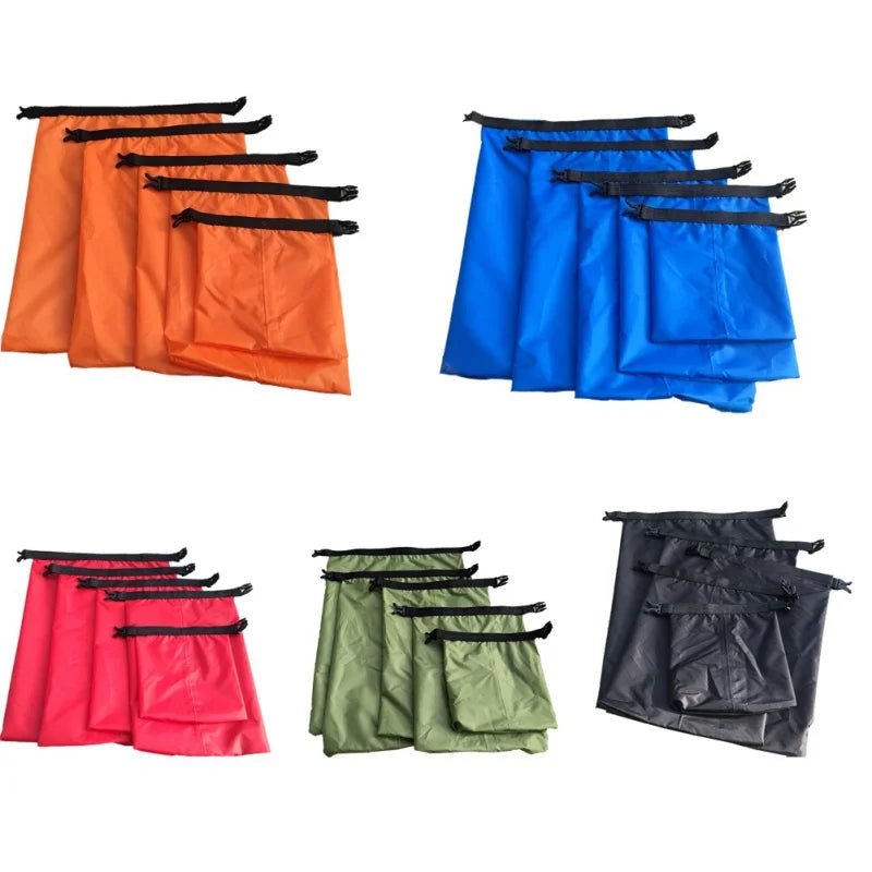 Waterdichte opbergzakken set – 5 stuks 5L drybags voor kamperen, kajakken & outdoor avonturen - Bivakshop