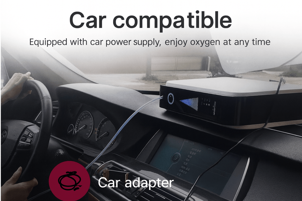 Zuurstofconcentrator – draagbare zuurstofgenerator voor thuis & auto – stille werking met 12V aansluiting - Bivakshop