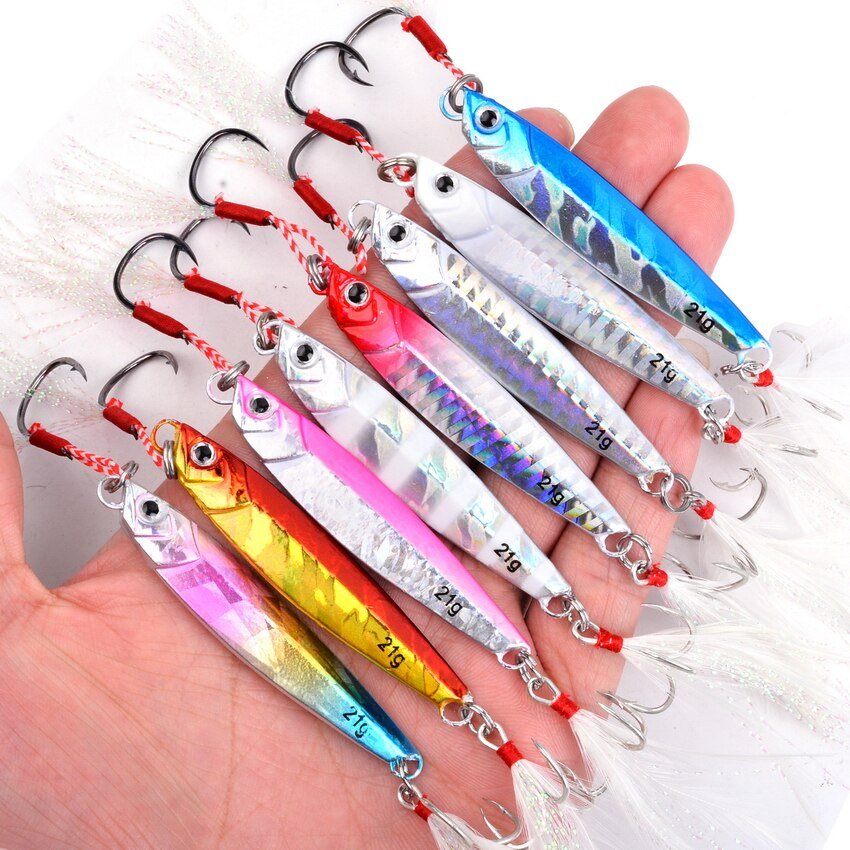 10-delige Set Metalen Jig Vissen Lokken - Verschillende gewichten en kleuren - Bivakshop