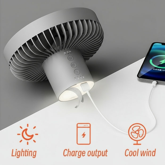 oplaadbare camping ventilator led powerbank