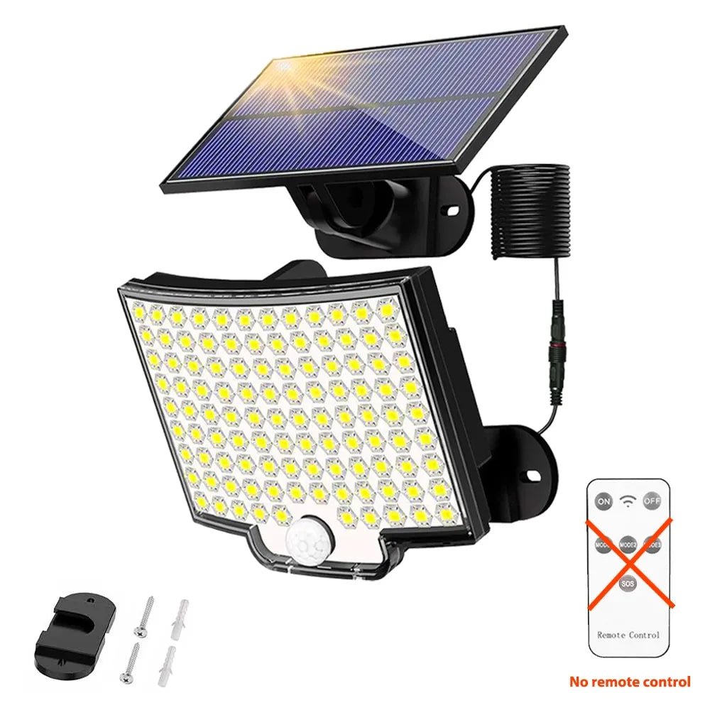 106LED Solar light met bewegingssensor en afstandsbediening - Waterdicht - Bivakshop