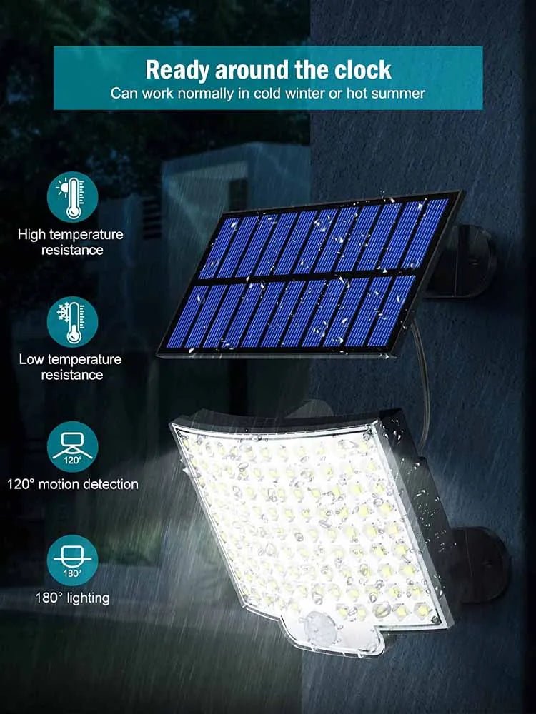 106LED Solar light met bewegingssensor en afstandsbediening - Waterdicht - Bivakshop