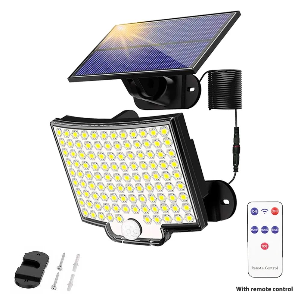 106LED Solar light met bewegingssensor en afstandsbediening - Waterdicht - Bivakshop