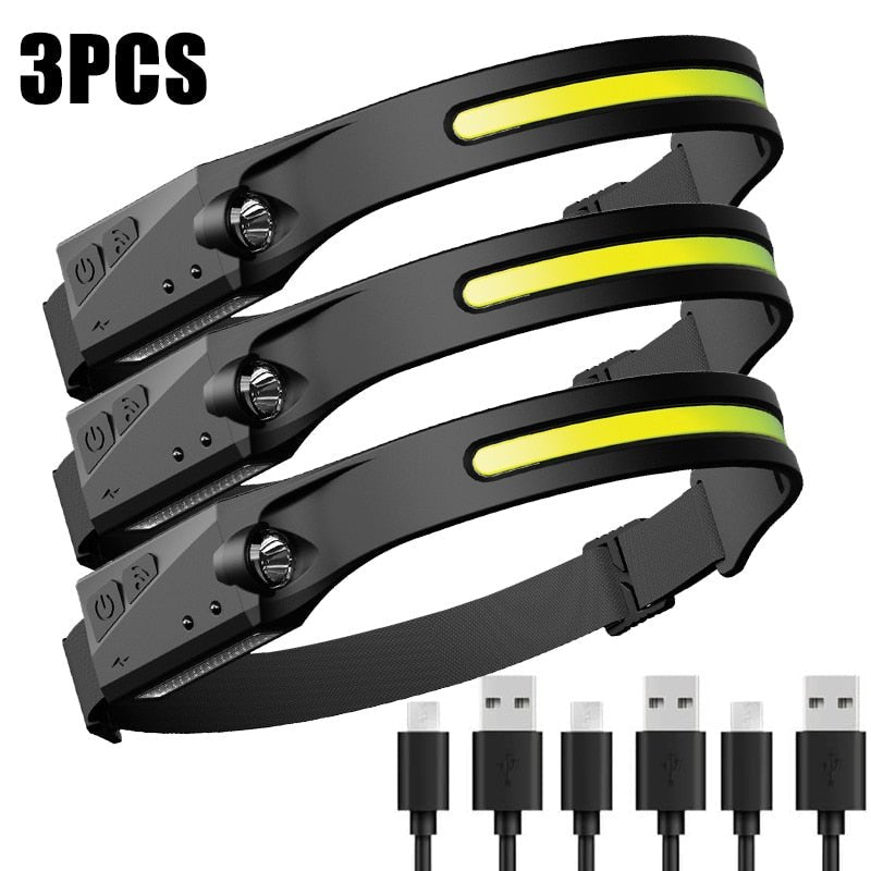 1/2/3 Stuks LED Inductie koplamp camping zoeklicht - Oplaadbare hoofdlamp met ingebouwde batterij - Bivakshop