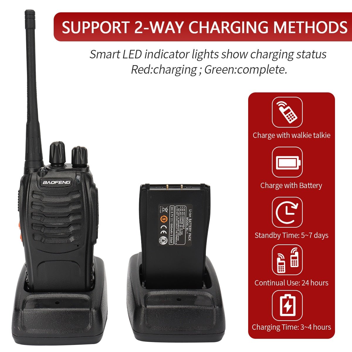 2 Stuks Baofeng BF-888S Walkie Talkie - Lange afstand twee radio's - Bivakshop