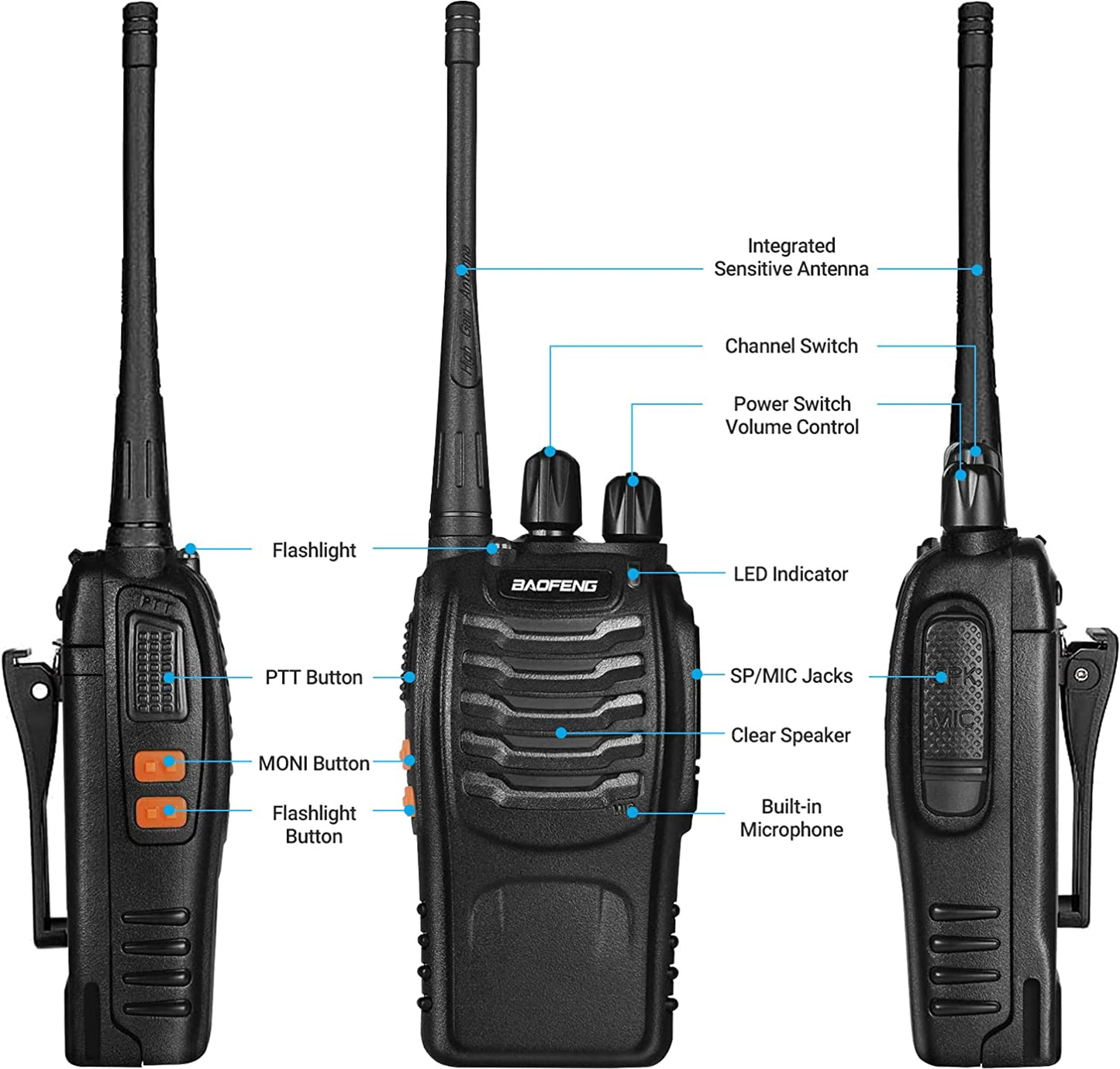 2 Stuks Baofeng BF-888S Walkie Talkie - Lange afstand twee radio's - Bivakshop