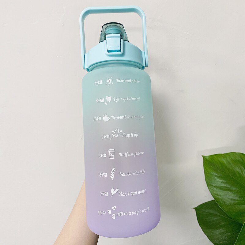 2L Grote capaciteit waterfles - Bounce cover tijd schaal herinnering - Frosted Cup - Bivakshop