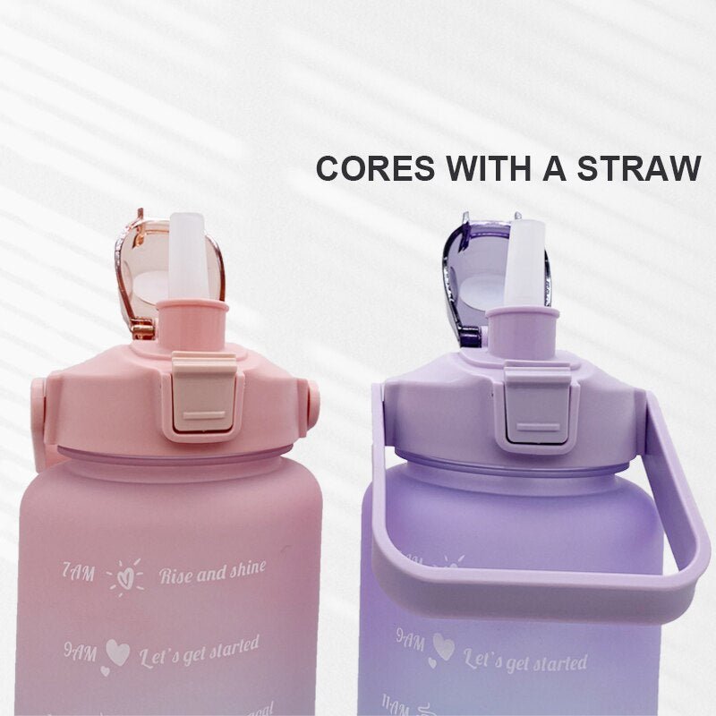 2L Grote capaciteit waterfles - Bounce cover tijd schaal herinnering - Frosted Cup - Bivakshop