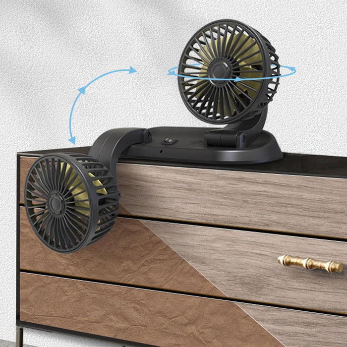 Autoventilator - Dual Head Usb - 2 Snelheden - Verstelbaar - Bivakshop