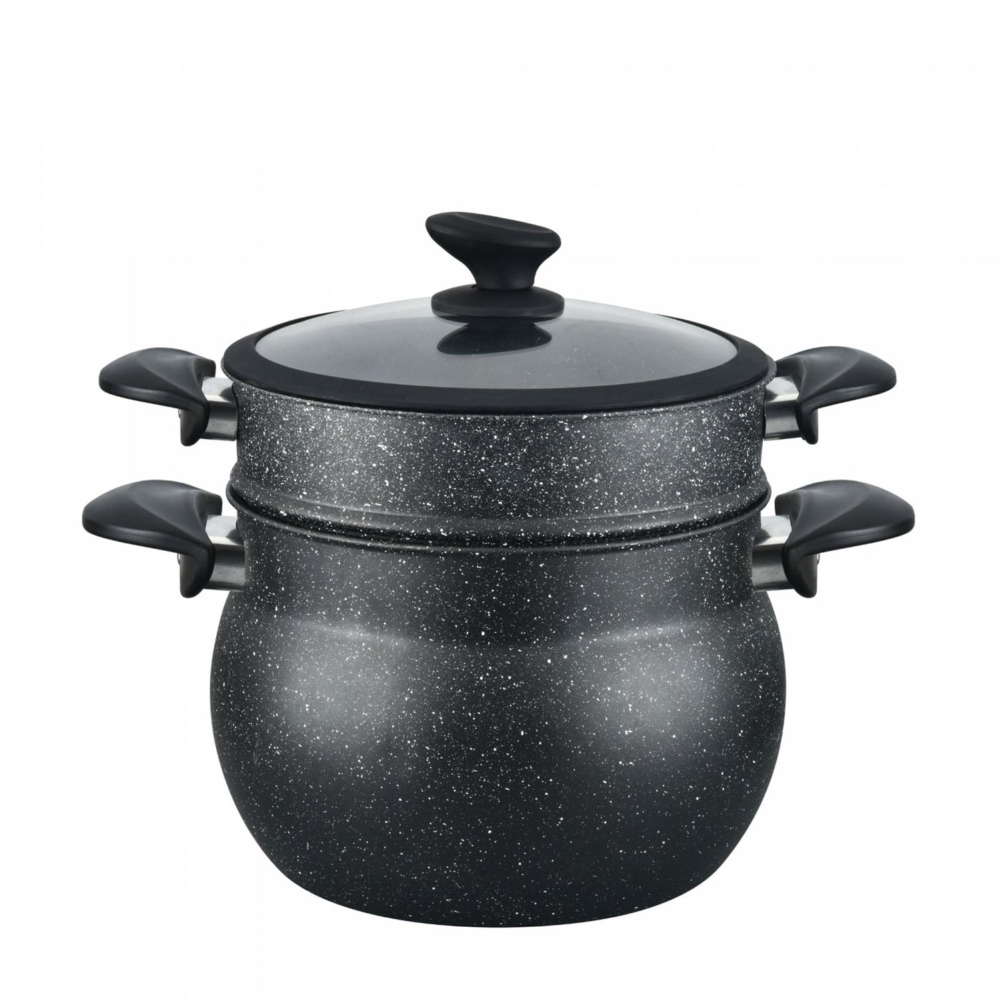 Cheffinger CF-COUS6: 6L Marmer Gecoate Stoomkoker Couscous Pot - Bivakshop