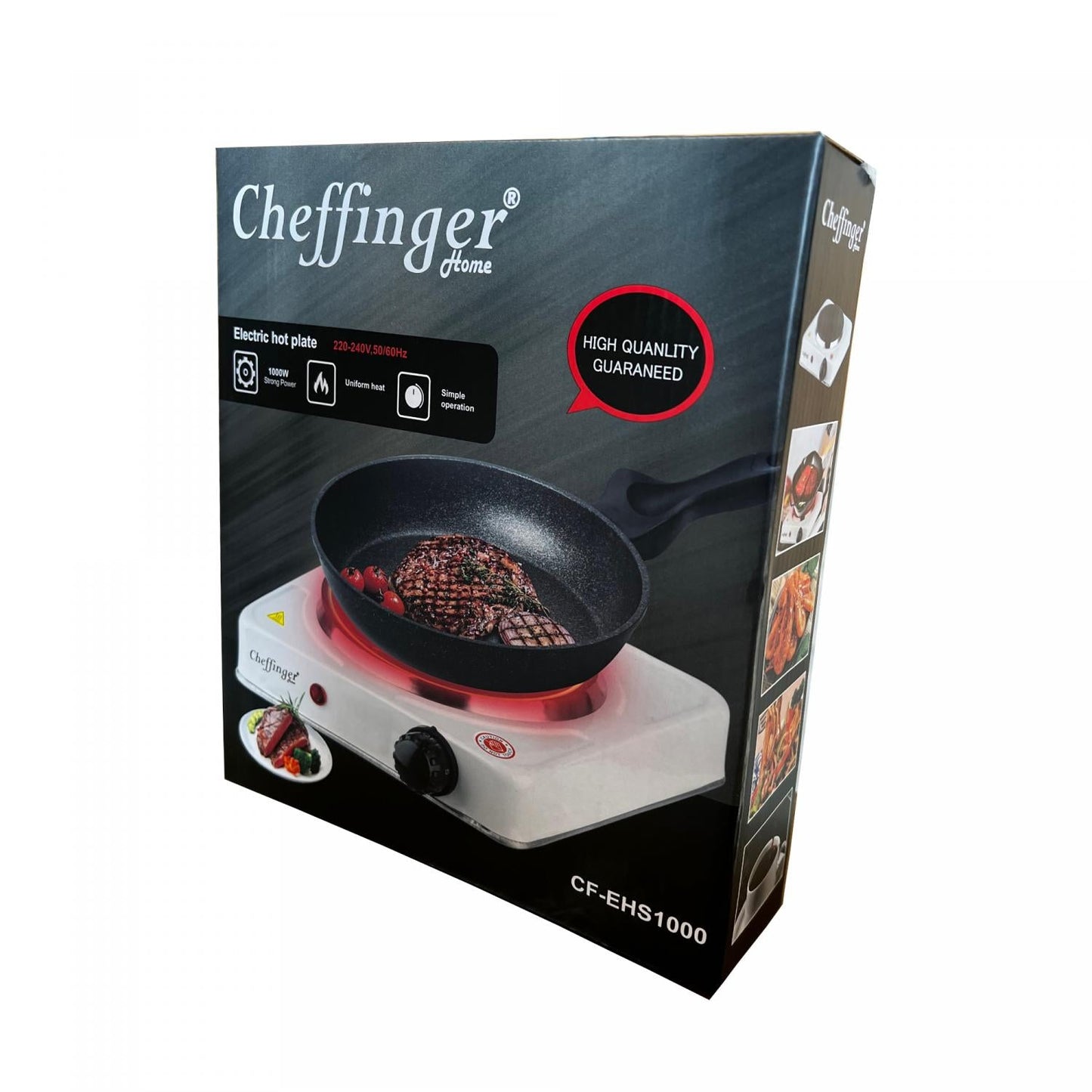 Cheffinger CF-EHS1000: 1000W Elektrische Kookplaat - Enkel - Bivakshop