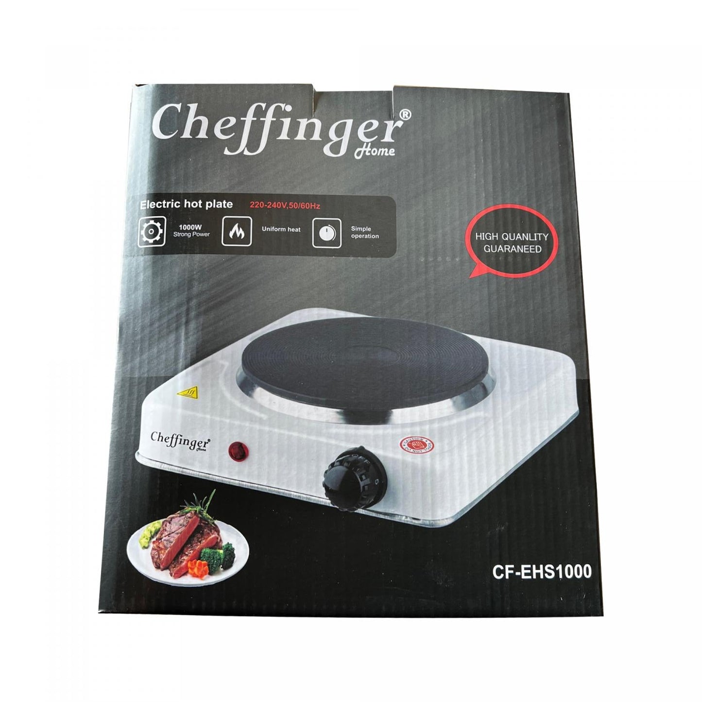 Cheffinger CF-EHS1000: 1000W Elektrische Kookplaat - Enkel - Bivakshop