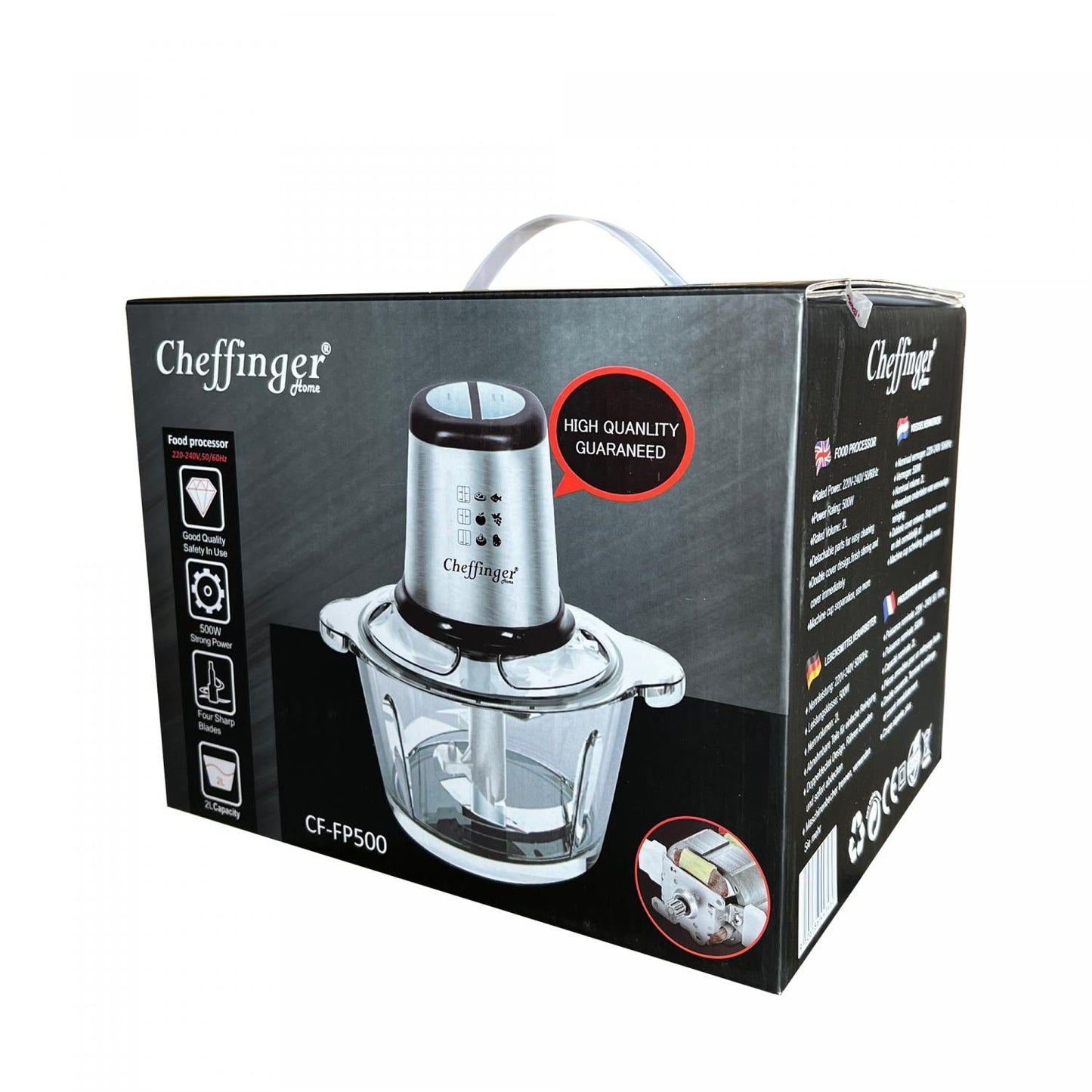Cheffinger CF-FP500: 2L keukenmachine - 500W - Bivakshop