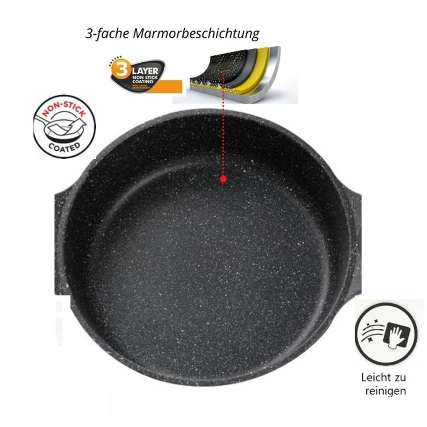 Cheffinger CF-TAJ28: tajine van gegoten aluminium met marmercoating van 28 cm - Bivakshop