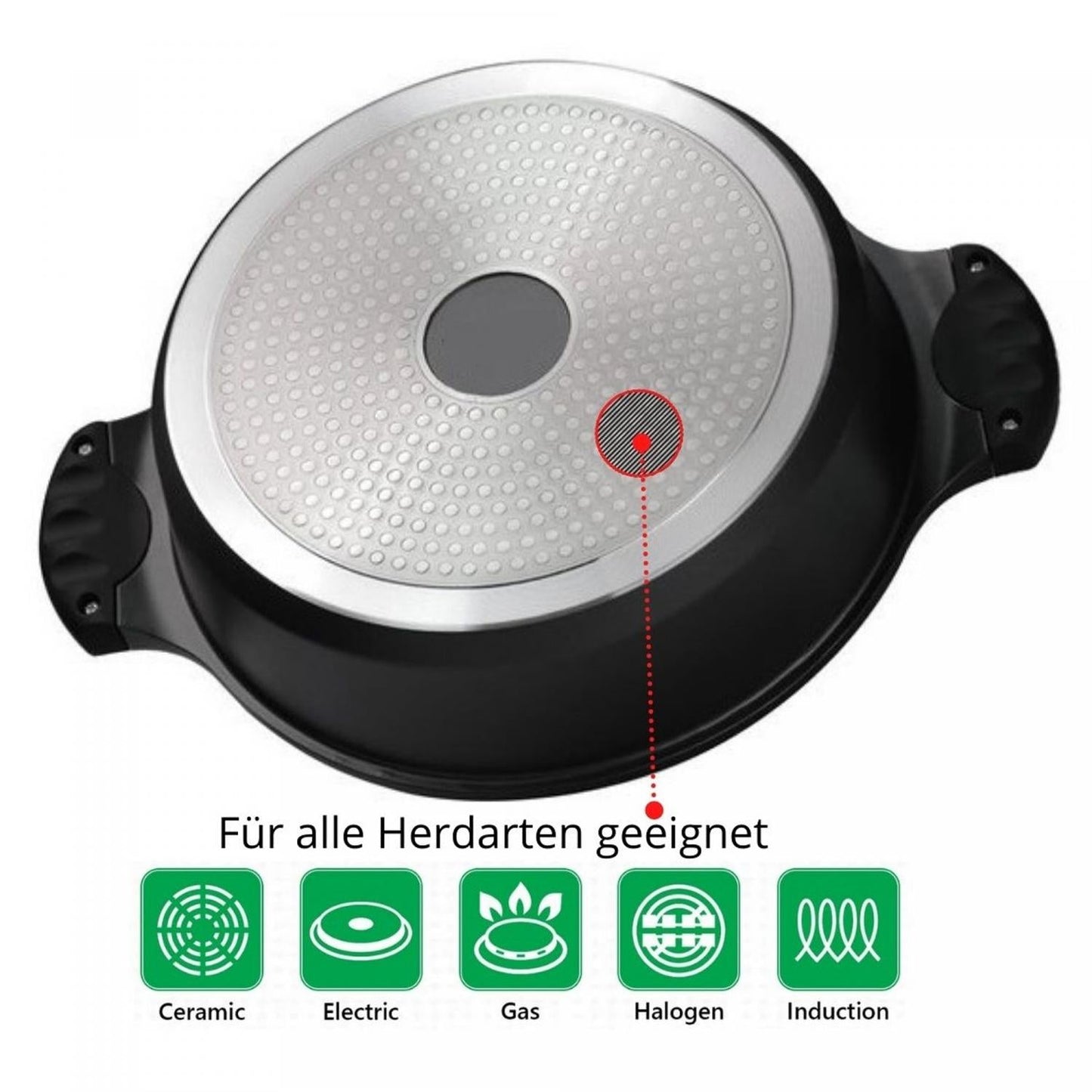 Cheffinger CF-TAJ28: tajine van gegoten aluminium met marmercoating van 28 cm - Bivakshop