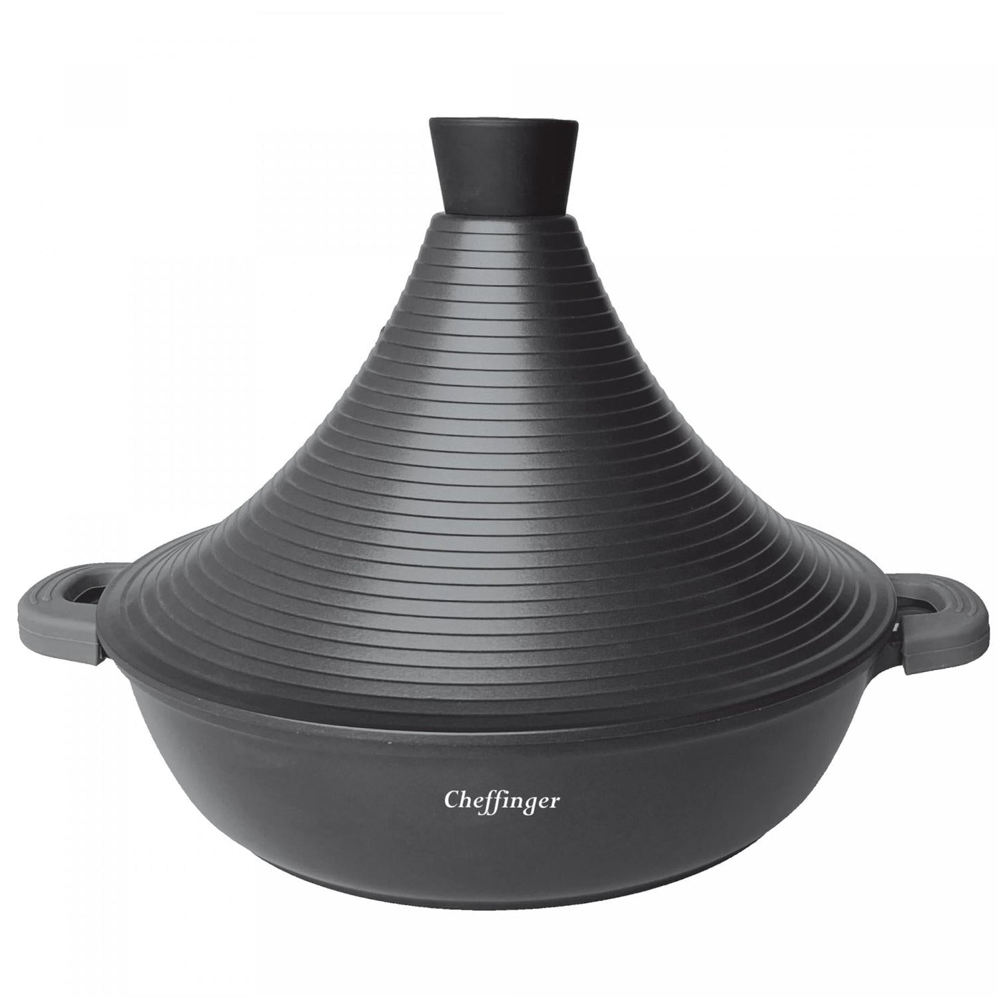 Cheffinger CF-TAJ28: tajine van gegoten aluminium met marmercoating van 28 cm - Bivakshop