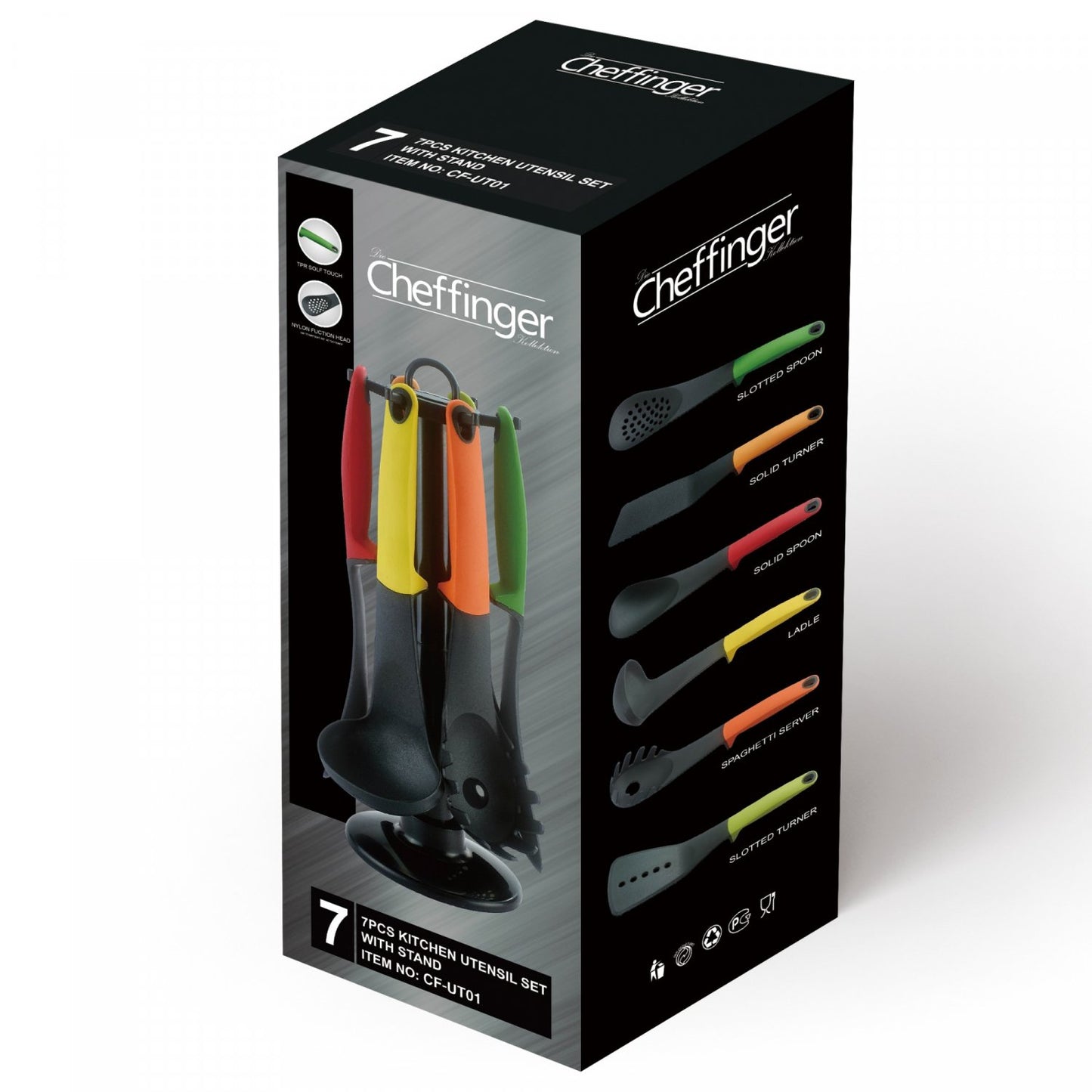 Ctikiger CF-UT01: 6-delige keukengereiset met draaibare standaard - Kleurrijk - Bivakshop