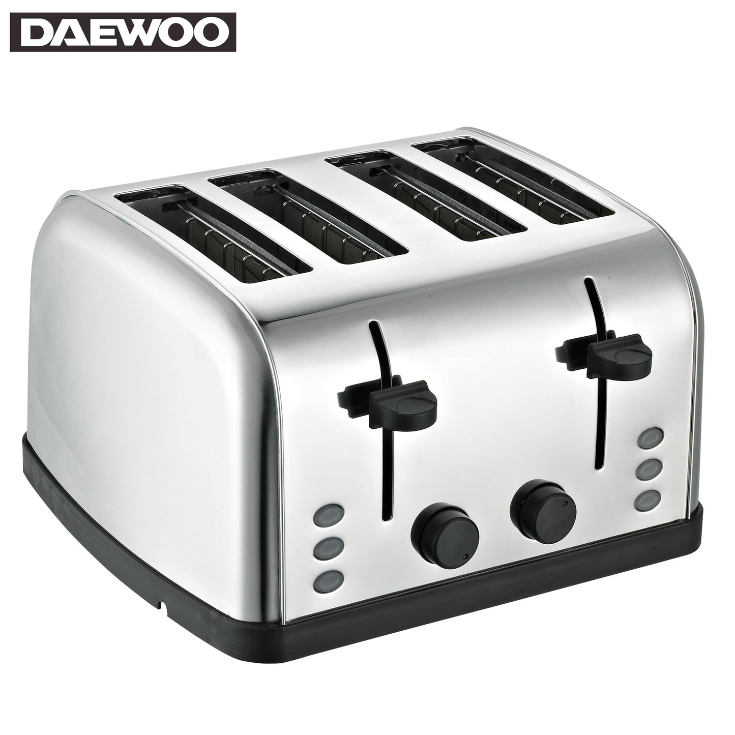 Daewoo SYM-1304: brede roestvrijstalen broodrooster - 4 lades, 4 sneden - Bivakshop