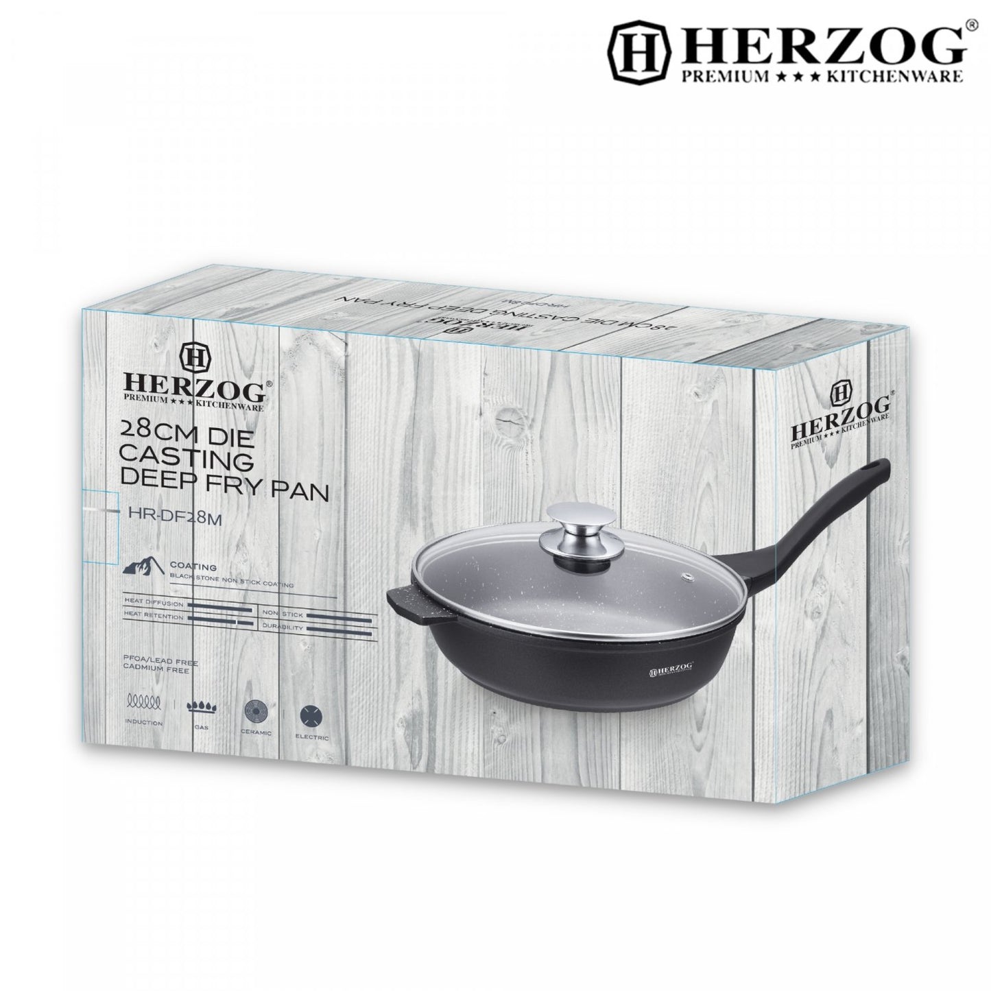 Diepe Droogpan - Herzog - 28cm - PFOA vrij - RVS - Bivakshop