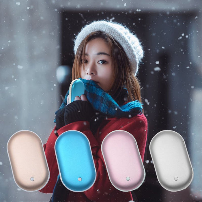Elektrische USB handwarmer met 4000 mAh powerbank - Dubbelzijdige verwarming - Bivakshop
