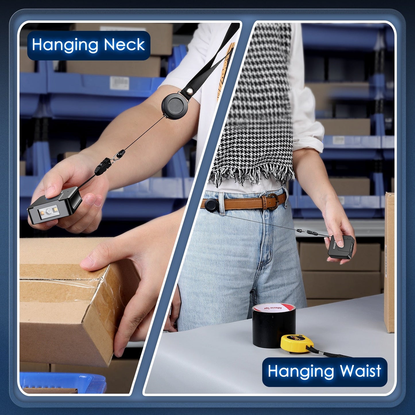 Eyoyo 2D Bluetooth barcode scanner draagbare handschoen - Linker en rechterhand - Draadloze barcodescanner - Bivakshop