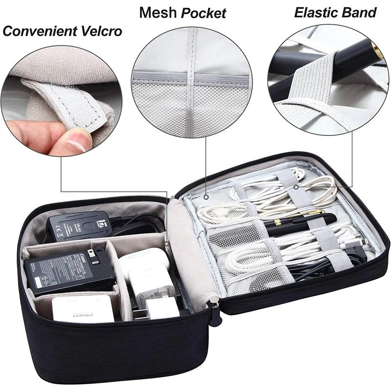 Handige digitale opbergzak USB accessoire - Waterdichte kabel organizer - Bivakshop