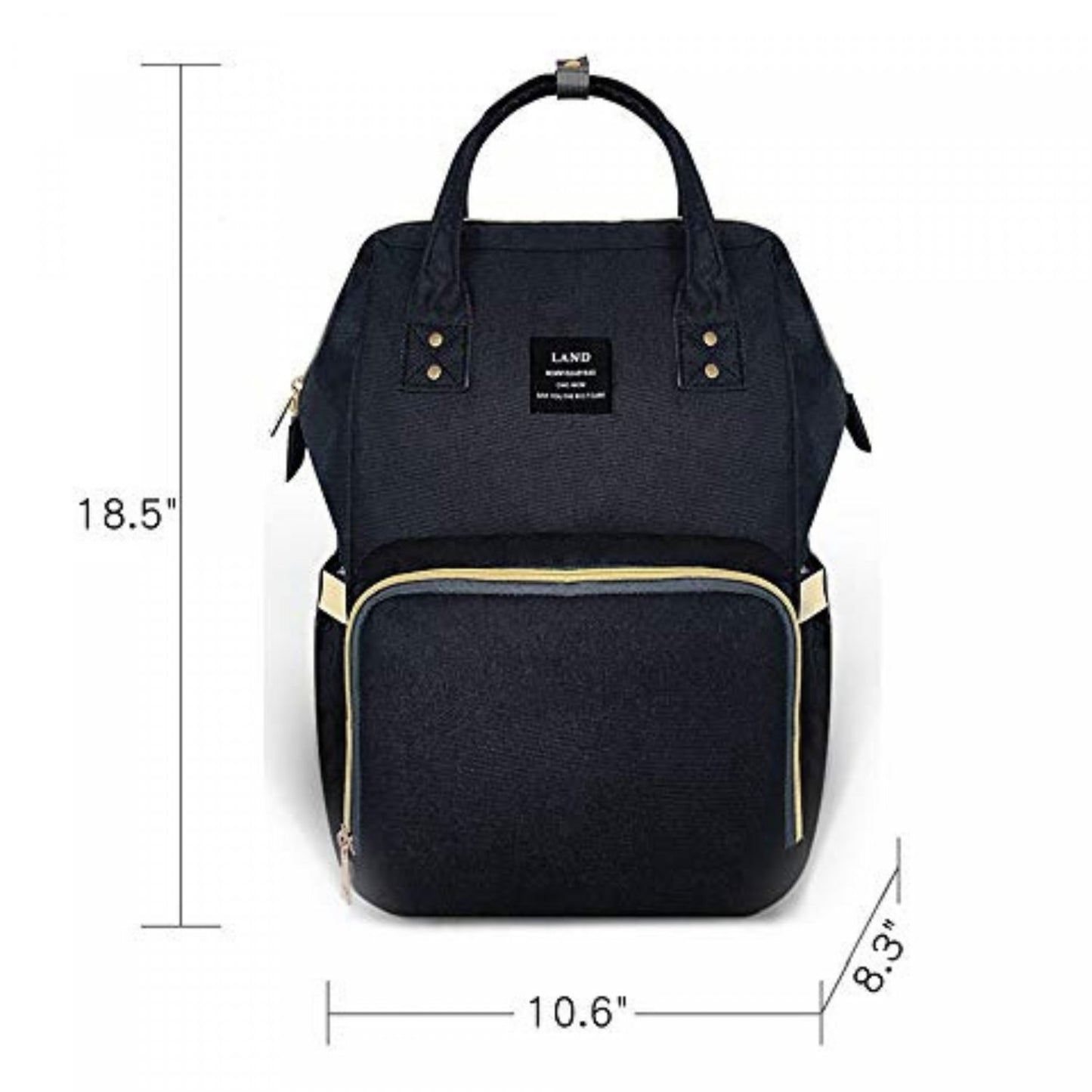 Herzberg HG-03190 Multifunctionele Mommy Diaper and Baby Bottle Bag - Stijlvol en Functioneel in Zwart - Bivakshop