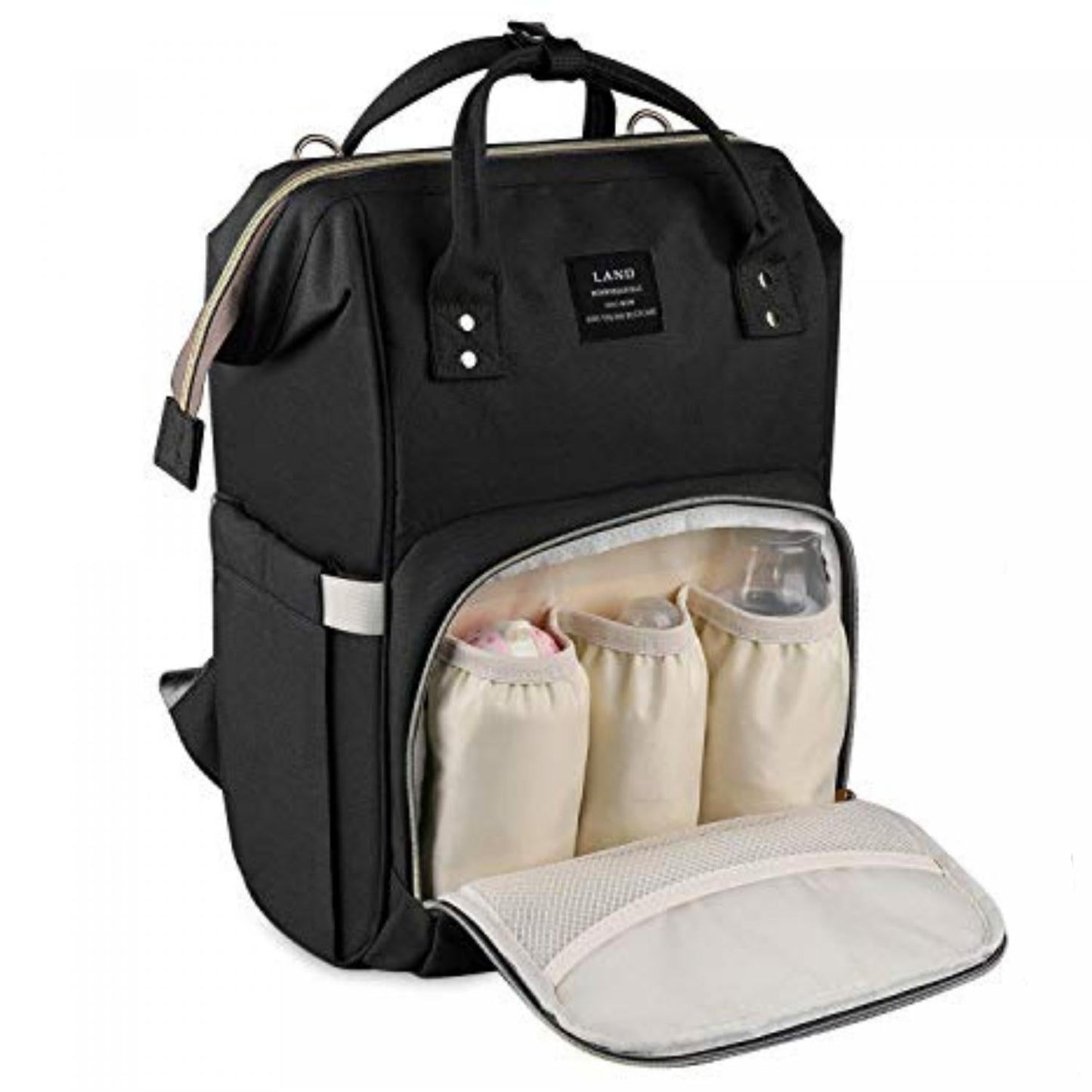 Herzberg HG-03190 Multifunctionele Mommy Diaper and Baby Bottle Bag - Stijlvol en Functioneel in Zwart - Bivakshop