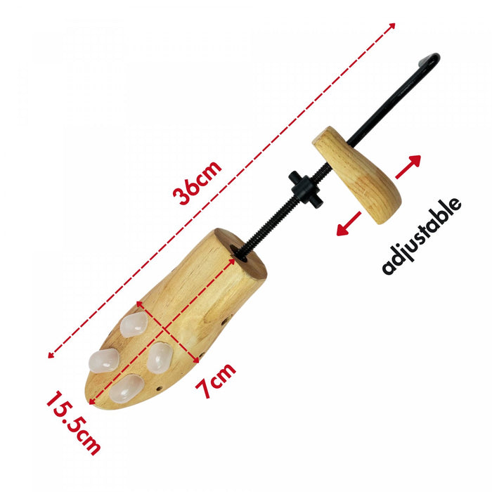 Herzberg HG-03770: 2-Way houten verstelbare schoenspanner & vergroter - Dames - Bivakshop