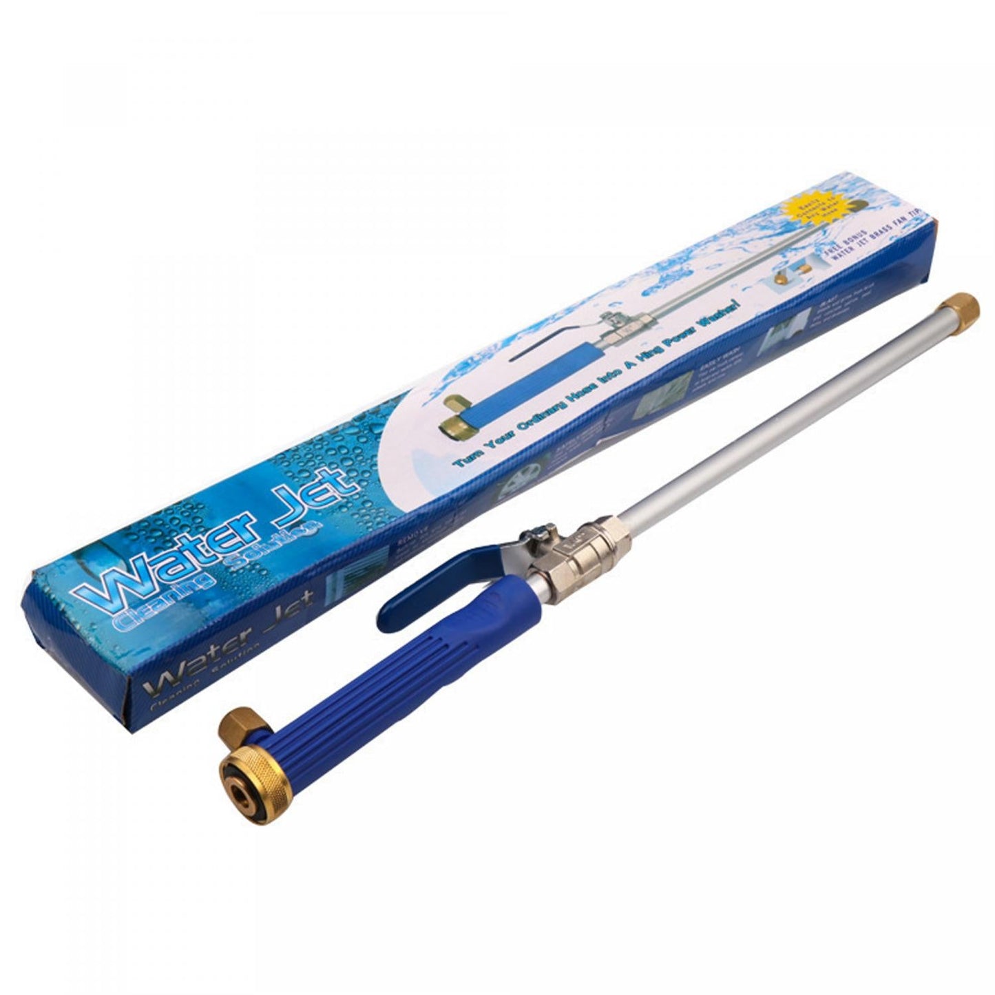 Herzberg HG-03824: Waterstraal hogedrukreiniger met dubbel mondstuk - Blauw - Bivakshop