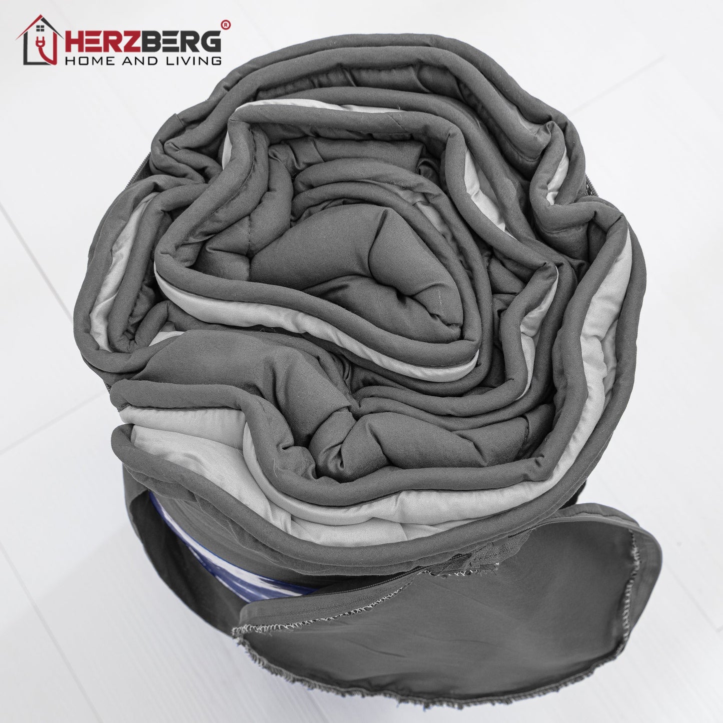 Herzberg HG-2020BCO: Tweekleurig Microfiber Dekbed - 200x200cm Grijs - Bivakshop