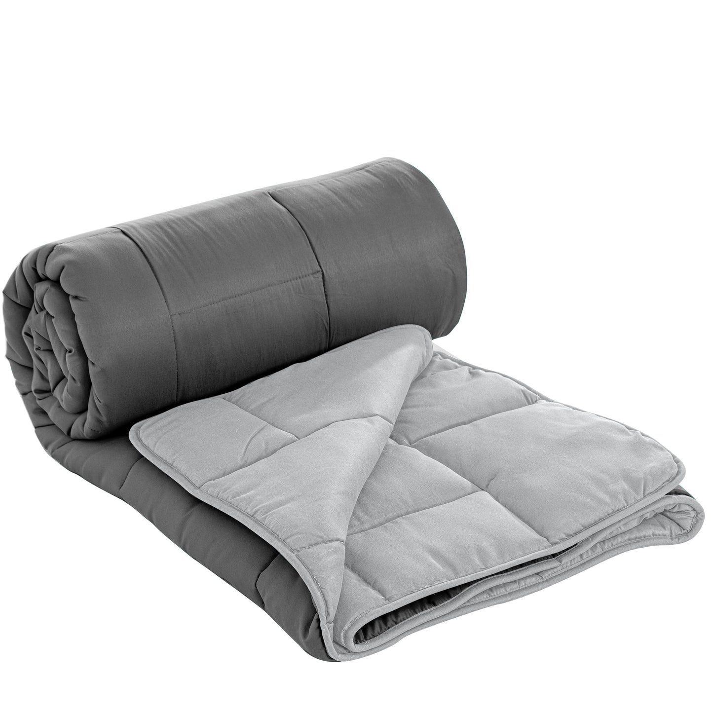 Herzberg HG-2020BCO: Tweekleurig Microfiber Dekbed - 200x200cm Grijs - Bivakshop