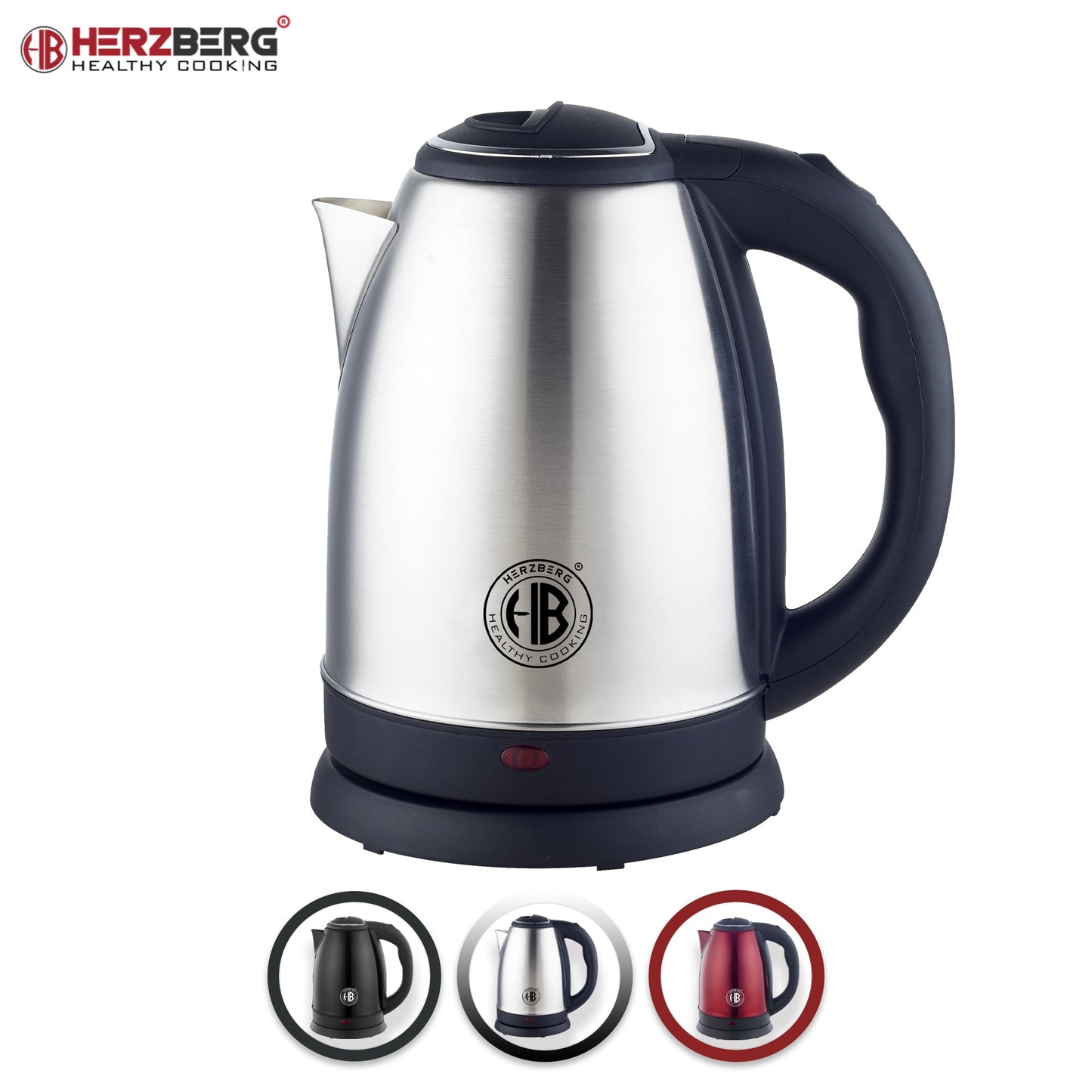 Herzberg HG-5011: Elektrische waterkoker van roestvrij staal - 1500W - Bivakshop