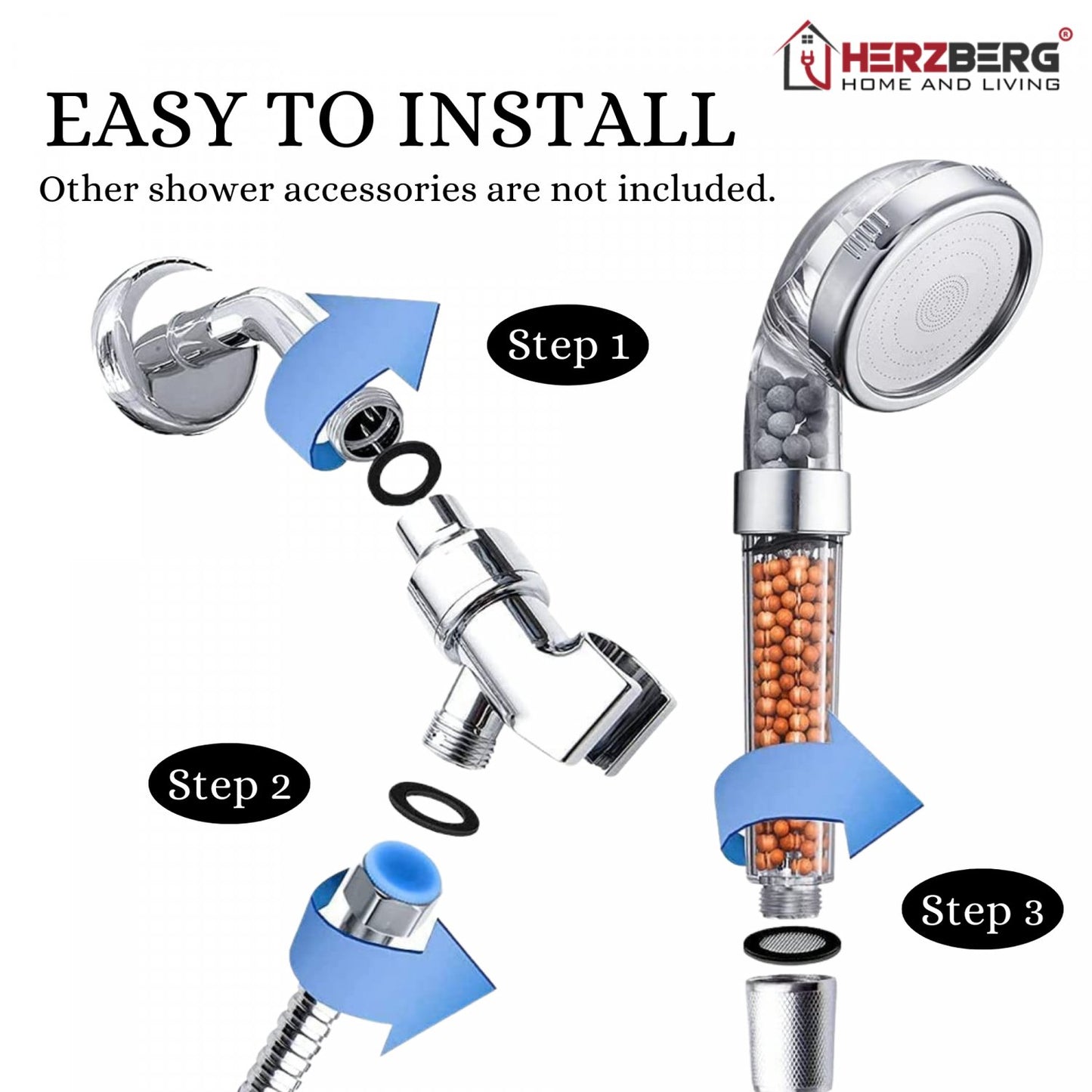 Herzberg HG-5012: Gemineraliseerde douchekop - Bivakshop