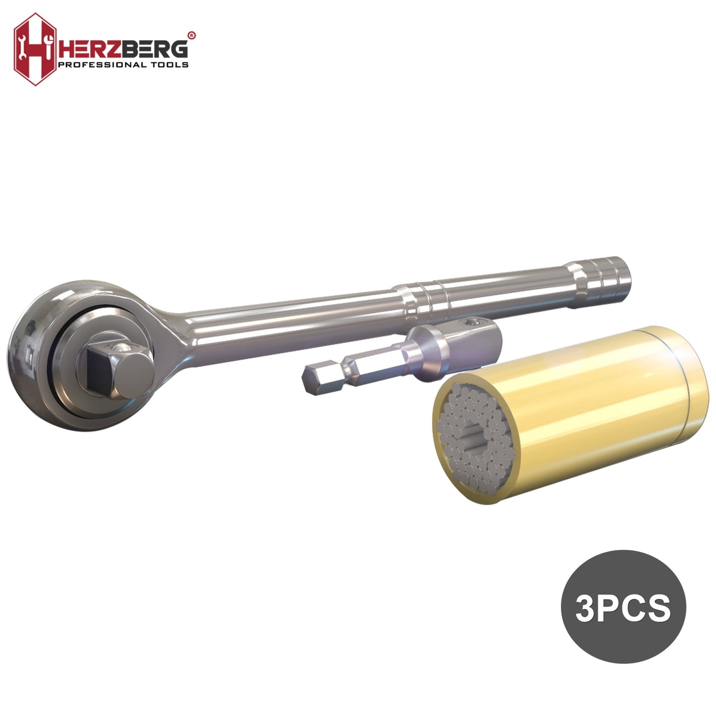 Herzberg HG-5031: 3-delige universele dopsleutel - Bivakshop