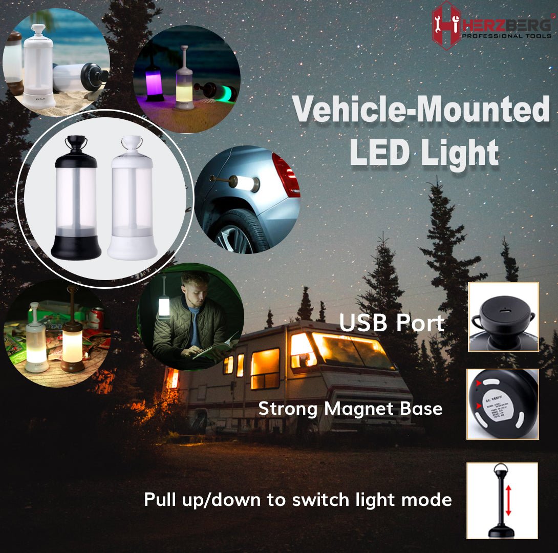Herzberg HG-5049: LED-Verlichting Op Yoertuig Wit - Bivakshop