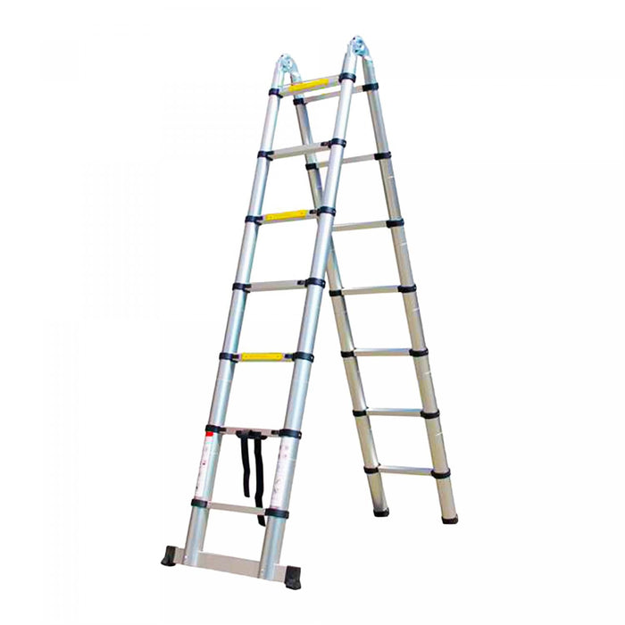 Herzberg HG - 5440: Intrekbare aluminium telescopische ladder - 4,4 m - Bivakshop
