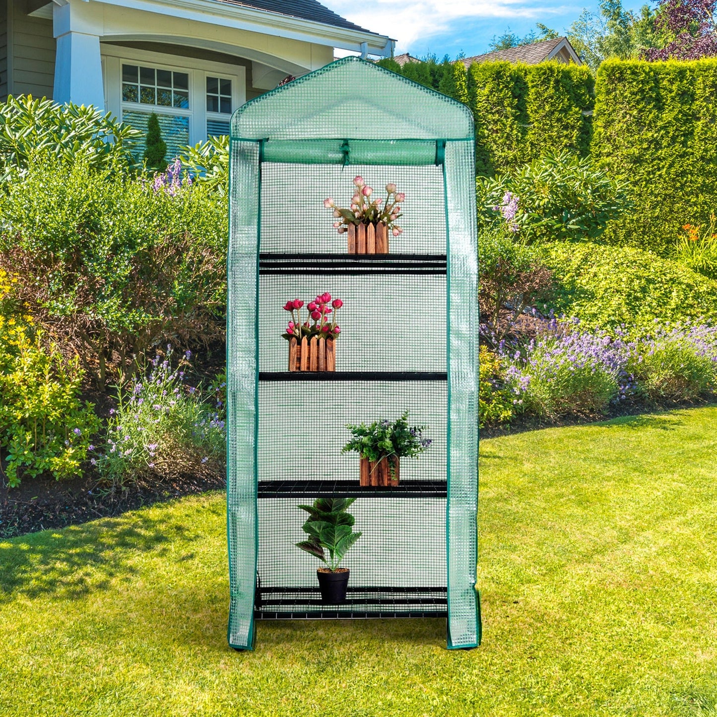 Herzberg HG-8001; 4-laagse broeikas - Bescherm je planten - Bivakshop