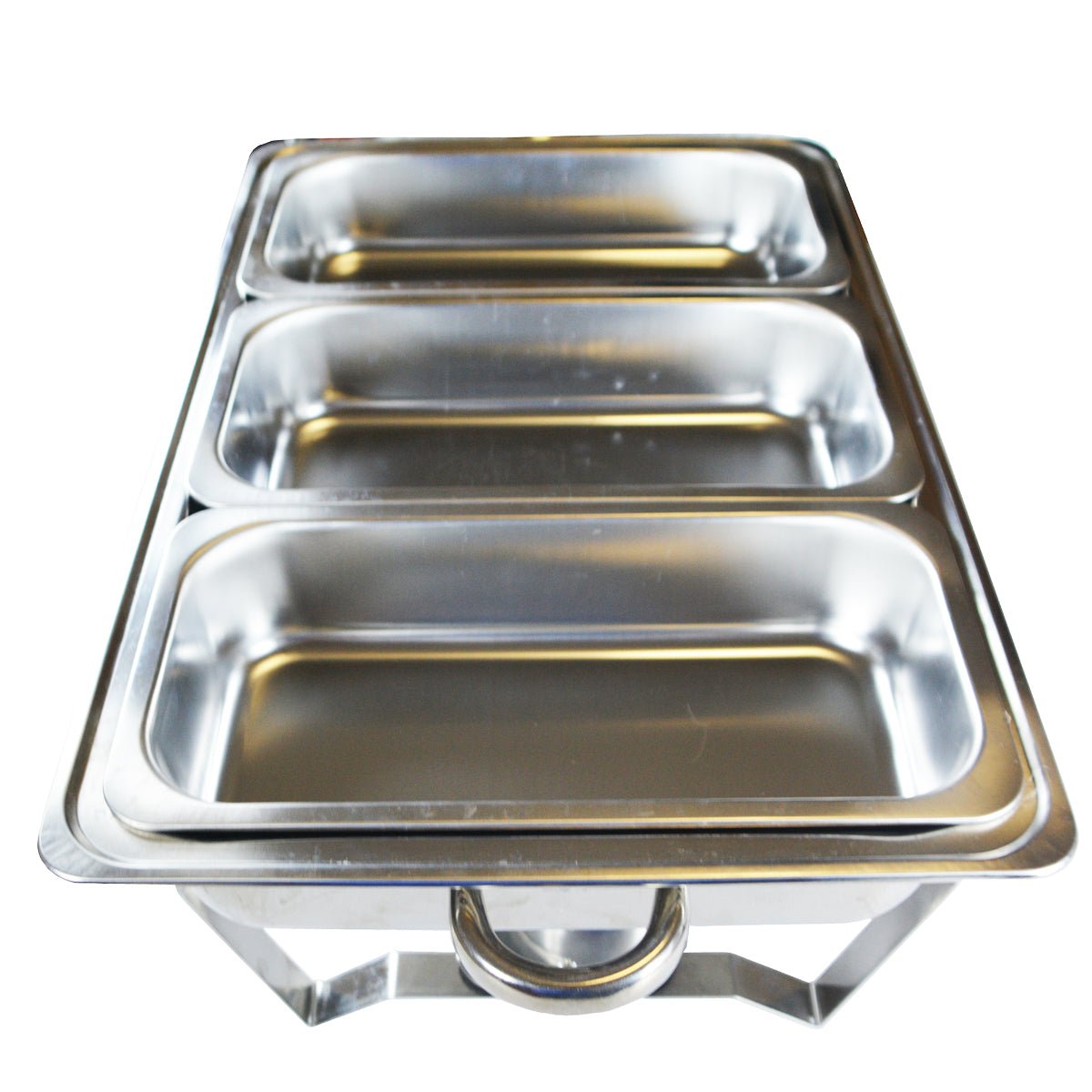 Herzberg HG-8022-3: Roestvrijstalen Chafing Dish - 3 Stuks 1/3e Voedselpan - Roucheax - Bivakshop