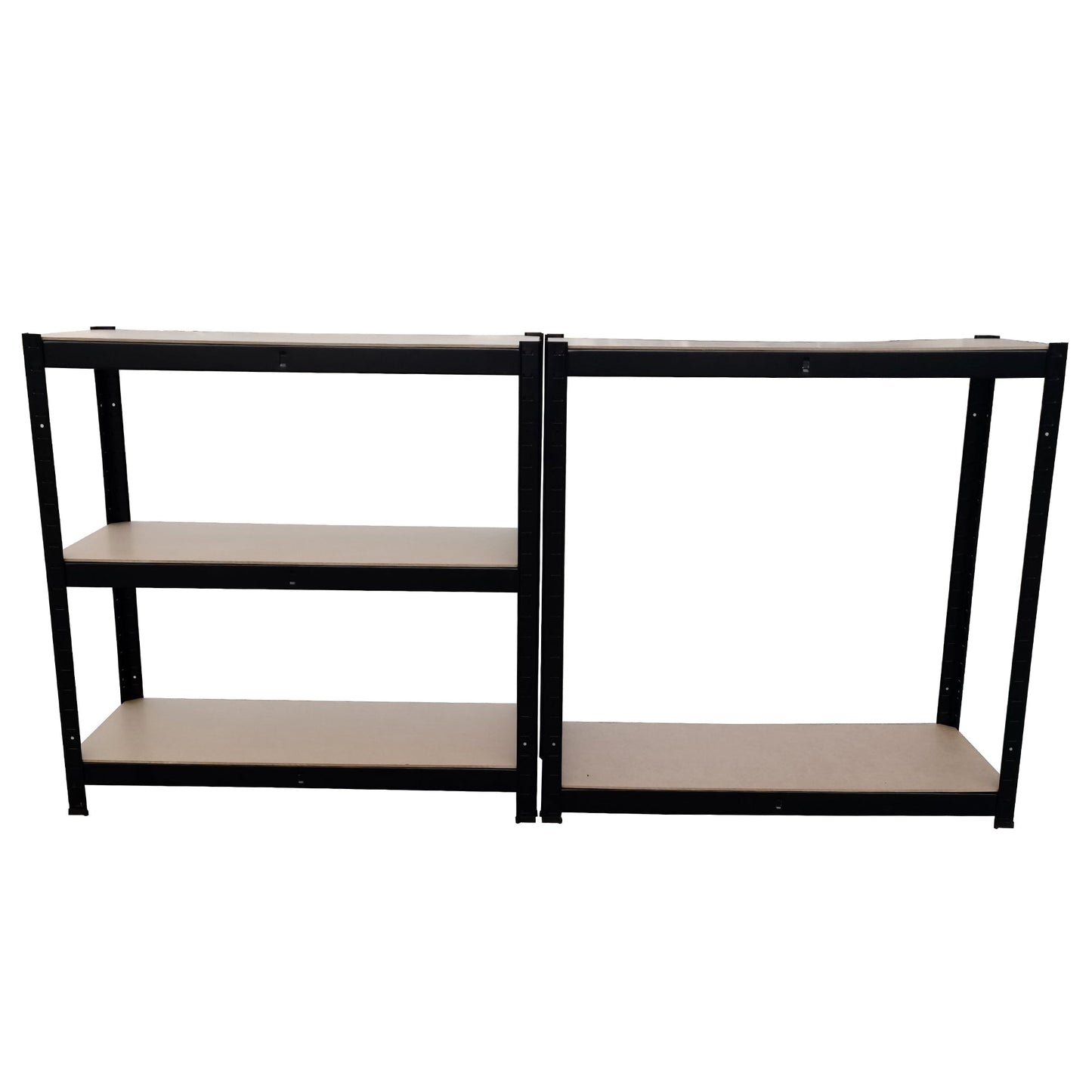 Herzberg HG-8027BLK: Zwart gecoat opbergrek - 5-vaks stellingkast - Tot 175 kg - Bivakshop