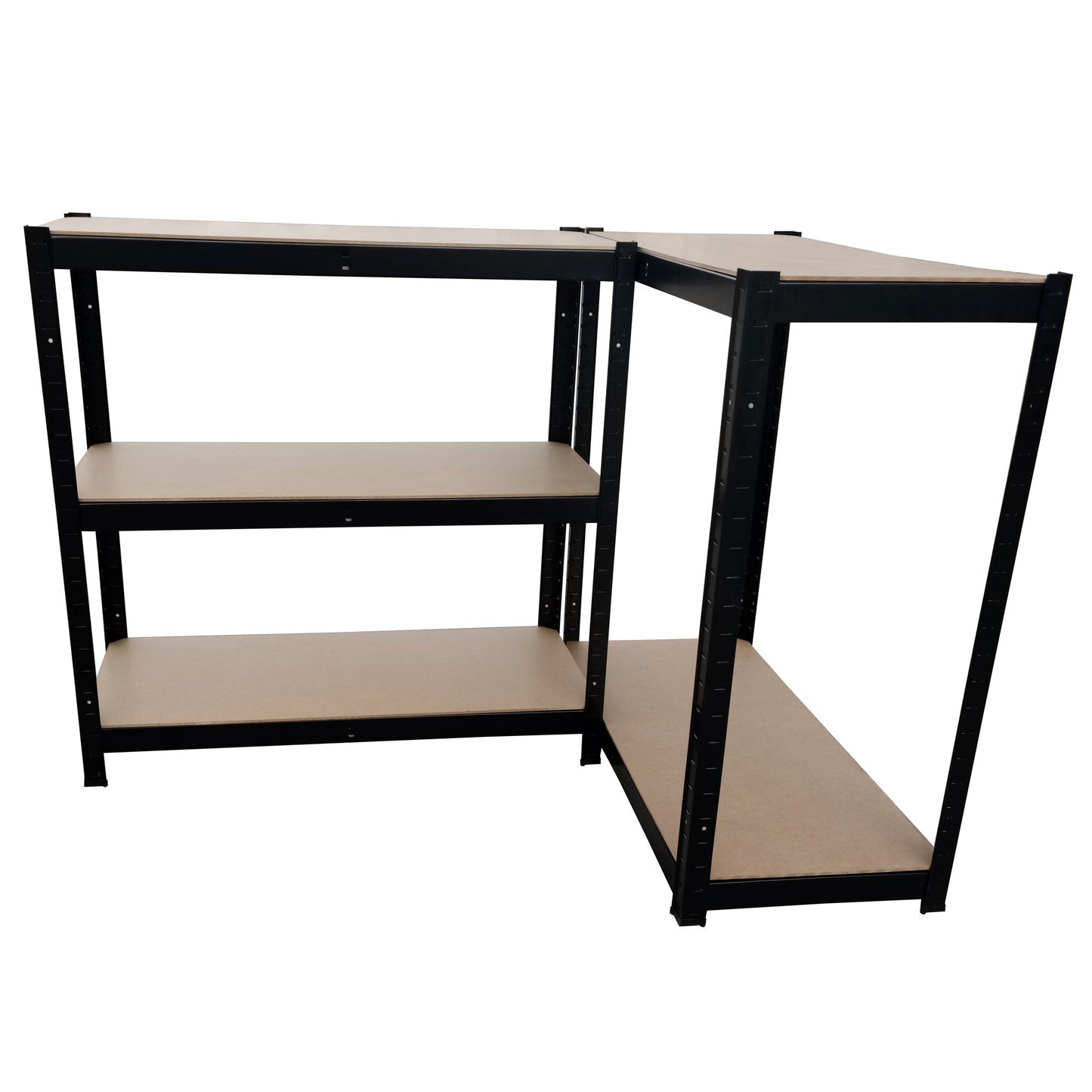 Herzberg HG-8027BLK: Zwart gecoat opbergrek - 5-vaks stellingkast - Tot 175 kg - Bivakshop