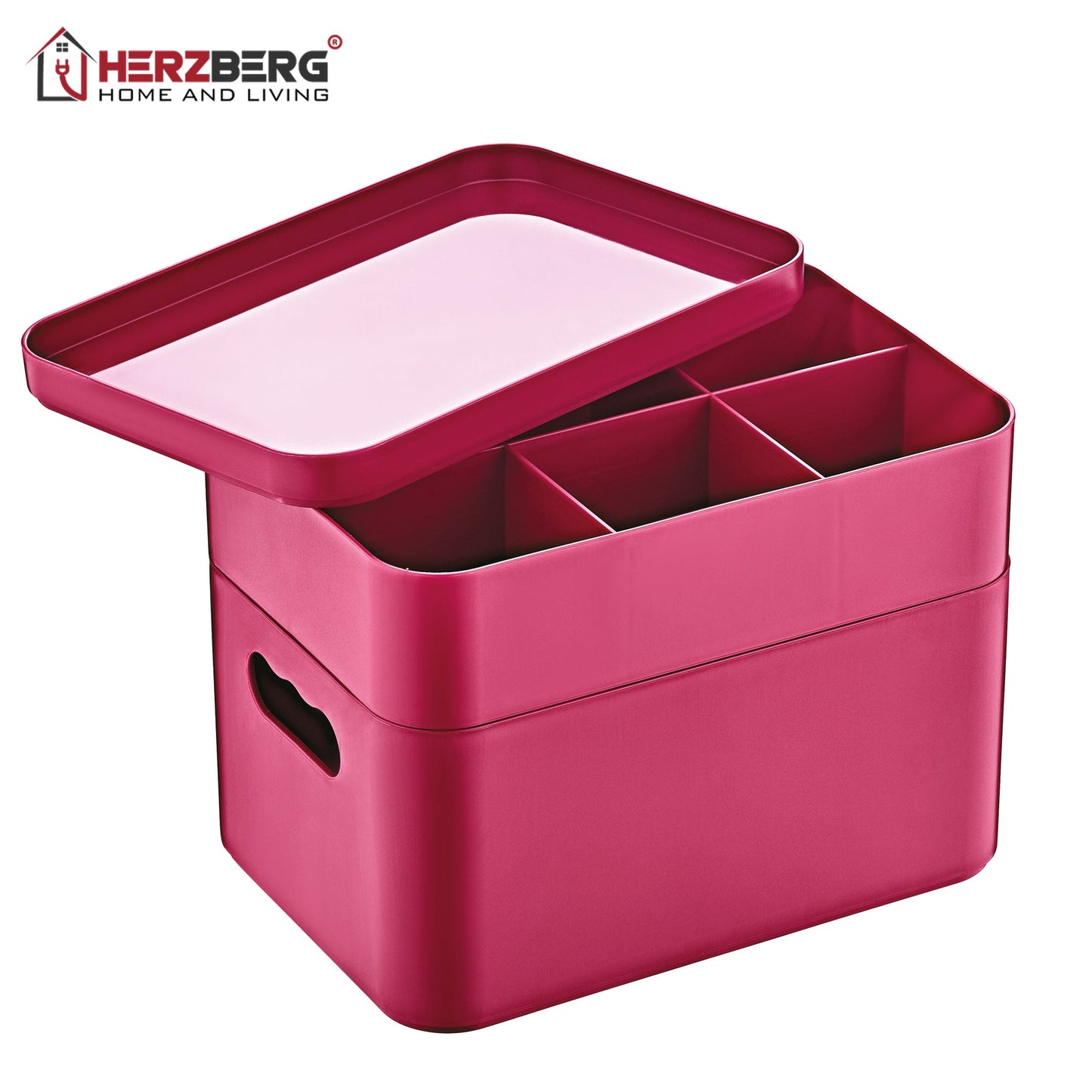 Herzberg HG-OKY676: 2-laags multifunctionele opbergdoos grijs - Bivakshop